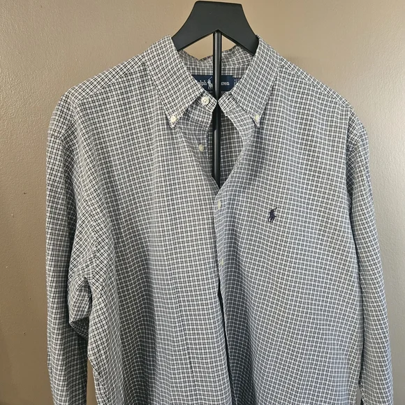 Ralph Lauren Black and White Plaid Button Down Shirt - Picture 5 of 6